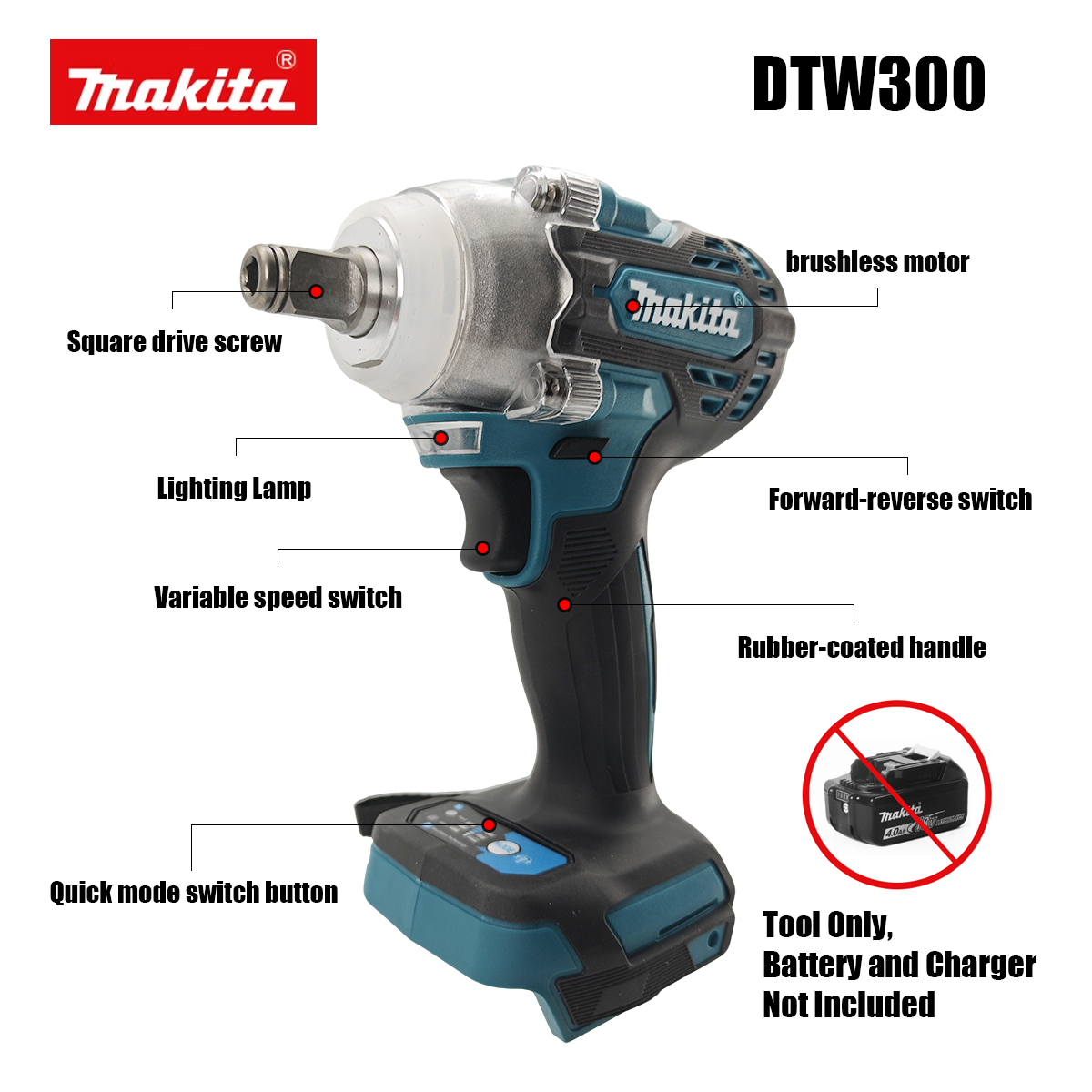 Makita DTW300 18V Tool Set Bru - Torque Wrench Digital ulasan dan harga