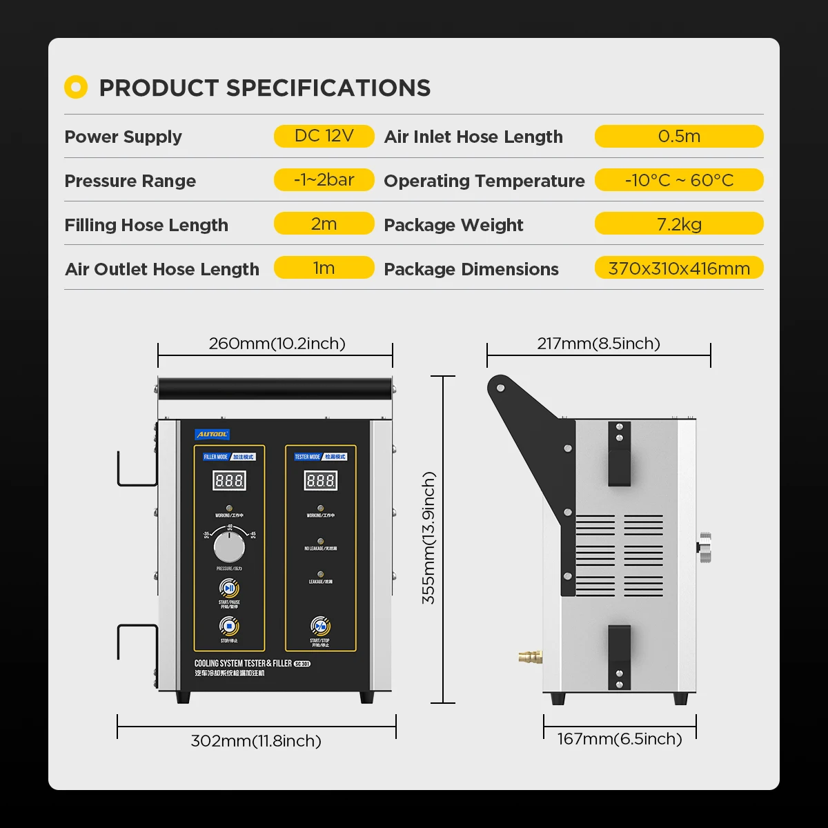 AUTOOL SC301 Vehicle Tools Kit - Radiator Pressure Tester ulasan dan harga